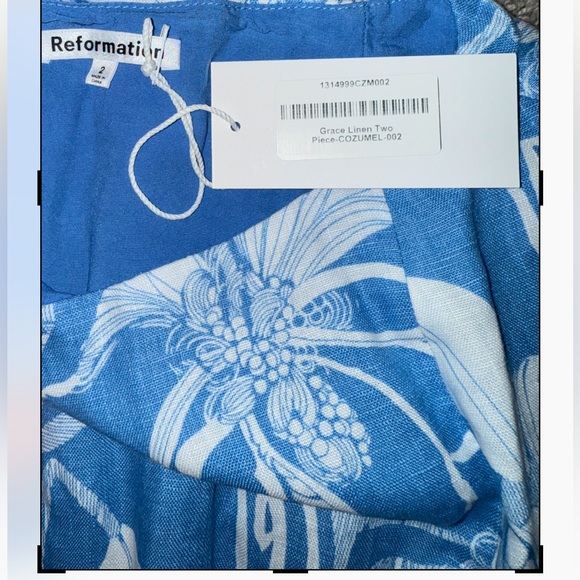 Reformation Two Piece Set Linen NWT Perfect Condition Size 2 - Picture 8 of 11